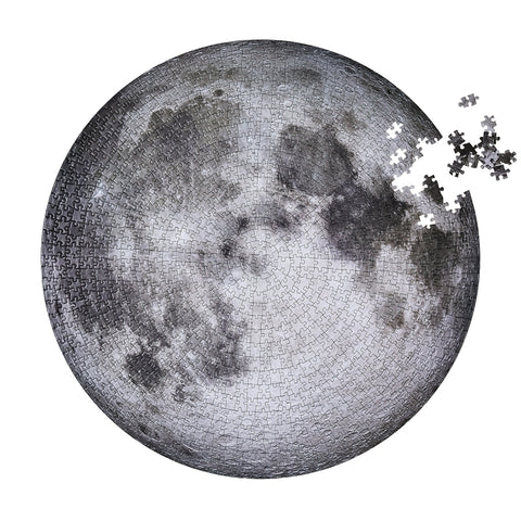 moon puzzle from Parkside Puzzles (formerly Four Point Puzzles) with 1000 pc round design. A space gift for space enthusiasts!