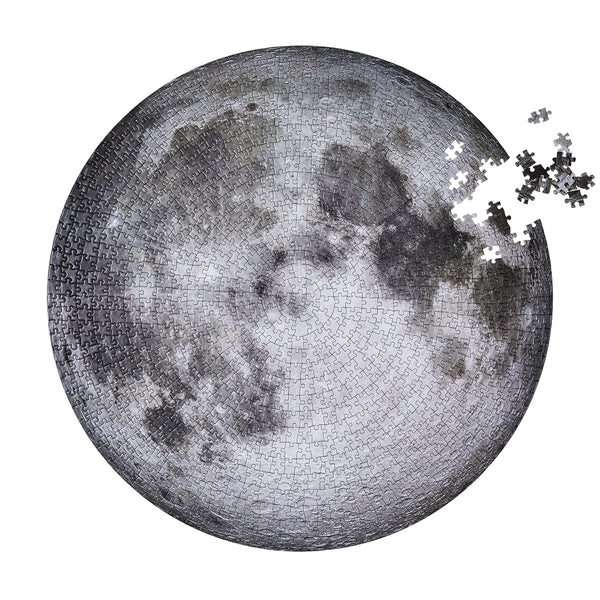 moon puzzle from Parkside Puzzles (formerly Four Point Puzzles) with 1000 pc round design. A space gift for space enthusiasts!