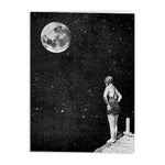 swimming and diving in Outer-space-moon-greeting-card
