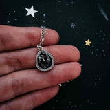 Small Chunky Teardrop Meteorite Necklace