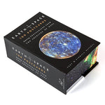 Side view of box of 100 Earth and Space Postcard Set with photos from NASA, by Chronicle Books
