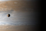 Jupiter and Moon space postcard
