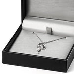 swaying crescent moon meteorite necklace in sterling silver with gift box