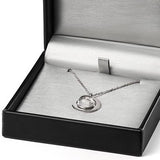 Sterling silver and crescent moon meteorite necklace in gift box
