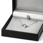 Moon Meteorite necklace in sterling silver and glass in gift box