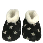 Women's space-themed slippers, black with stars bedroom slippers