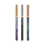 Cosmos space pen set of three galaxy printed black ballpoint pens - the perfect gift for space lovers!
