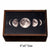 Medium sized wooden trinket box with moon phases on sliding lid.